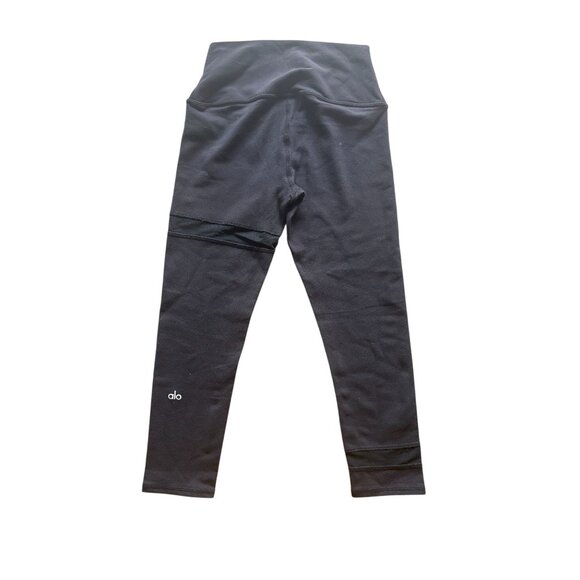 ALO Yoga High-Waisted Cropped Legging With Mesh Panels in Black - Picture 2 of 5